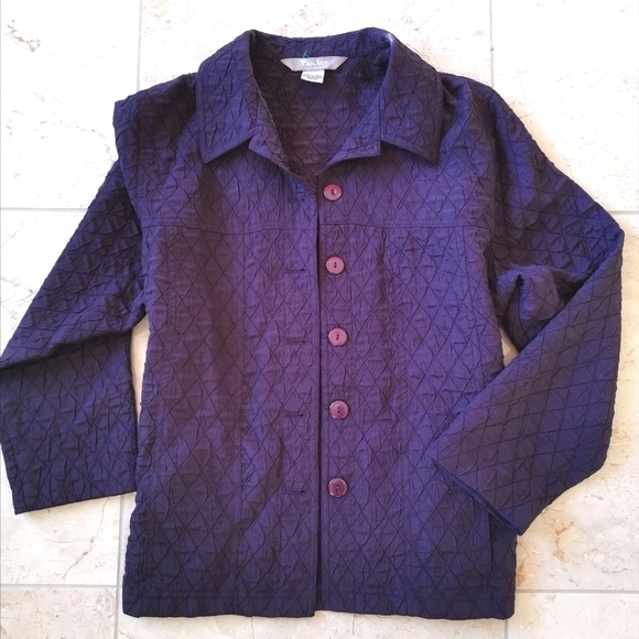 Lightweight PURPLE blazer jacket sz petite M - Picture 5 of 9